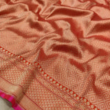 Red Color Pure Katan Silk Handwoven Tanchoi Banarasi Saree