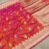 Dual Shade Katan Silk Handwoven Banarasi Saree