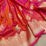 Dual Shade Katan Silk Handwoven Banarasi Saree