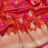 Dual Shade Katan Silk Handwoven Banarasi Saree