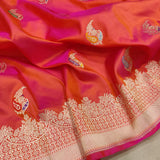 Dual Shade Katan Silk Handwoven Banarasi Saree