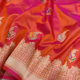 Dual Shade Katan Silk Handwoven Banarasi Saree