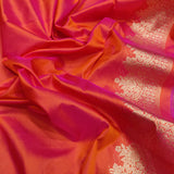 Dual Shade Katan Silk Handwoven Banarasi Saree