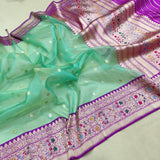 Pure Kora Silk Handwoven Banarasi Saree