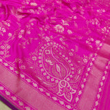 Pink Color Pure Katan silk ektara jamdani Banarasi saree.