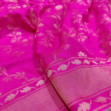 Pink Color Pure Katan silk ektara jamdani Banarasi saree.