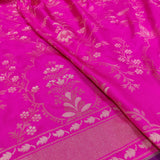 Pink Color Pure Katan silk ektara jamdani Banarasi saree.