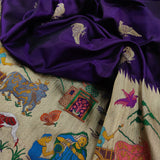 Purple Color Pure Katan Silk Handwoven Banarasi Saree