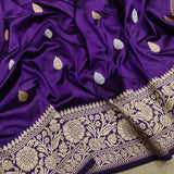 Purple Color Pure Katan Silk Handwoven Banarasi Saree