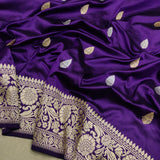 Purple Color Pure Katan Silk Handwoven Banarasi Saree