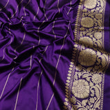 Purple Color Pure Katan Silk Handwoven Banarasi Saree