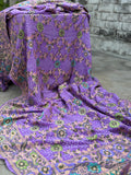 Lavender Color Pure Chiffon Handwoven Bandhani Banarasi Saree