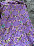 Lavender Color Pure Chiffon Handwoven Bandhani Banarasi Saree