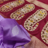 Lavender Color Pure Katan Silk Handwoven Banarasi Saree