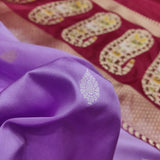 Lavender Color Pure Katan Silk Handwoven Banarasi Saree