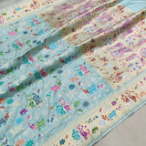 Sky Blue Colour Katan Silk Handwoven Banarasi Saree