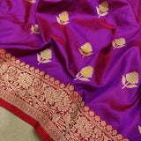 Dual Shade Pure Katan Silk Handwoven Banarasi Saree