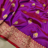 Dual Shade Pure Katan Silk Handwoven Banarasi Saree