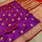 Dual Shade Pure Katan Silk Handwoven Banarasi Saree