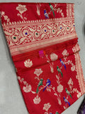 Red Color Katan Silk Handwoven Banarasi Saree