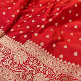 Red Color Pure Katan Silk Handwoven Banarasi Saree