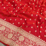 Red Color Pure Katan Silk Handwoven Banarasi Saree