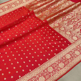 Red Color Pure Katan Silk Handwoven Banarasi Saree