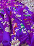 Dual Shade Pure Katan Silk Handwoven Banarasi Saree