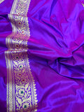 Dual Shade Pure Katan Silk Handwoven Banarasi Saree