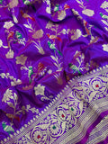 Dual Shade Pure Katan Silk Handwoven Banarasi Saree