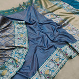 Pure Katan Silk Handwoven Tanchoi Banarasi Saree