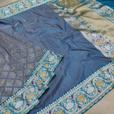 Pure Katan Silk Handwoven Tanchoi Banarasi Saree