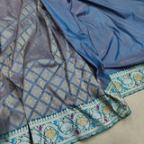 Pure Katan Silk Handwoven Tanchoi Banarasi Saree