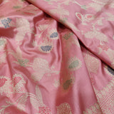 Pastel Colour Pure Katan Silk Handwoven Banarasi Jungla Saree