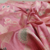 Pastel Colour Pure Katan Silk Handwoven Banarasi Jungla Saree