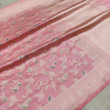 Pastel Colour Pure Katan Silk Handwoven Banarasi Jungla Saree