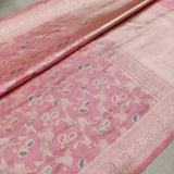 Pastel Colour Pure Katan Silk Handwoven Banarasi Jungla Saree