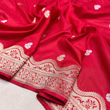 Red Color Pure Katan Silk Handwoven Banarasi Saree