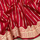 Red Color Pure Katan Silk Handwoven Banarasi Saree