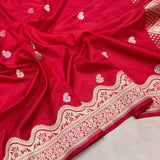 Red Color Pure Katan Silk Handwoven Banarasi Saree