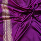 Purple Color Pure Katan Silk Handwoven Tanchoi Banarasi Saree