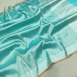 Sky Blue Color Pure Katan Silk Handwoven Banarasi Saree