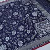 Navy Blue Color Pure Katan silk ektara jamdani Banarasi saree.