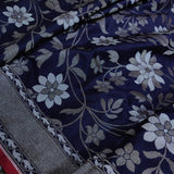 Navy Blue Color Pure Katan silk ektara jamdani Banarasi saree.