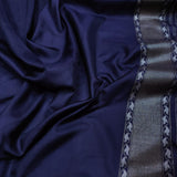 Navy Blue Color Pure Katan silk ektara jamdani Banarasi saree.