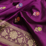 Magenta Colour Katan Silk Handwoven Banarasi Saree