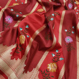 Red Color Pure Katan Silk Handwoven Banarasi Saree