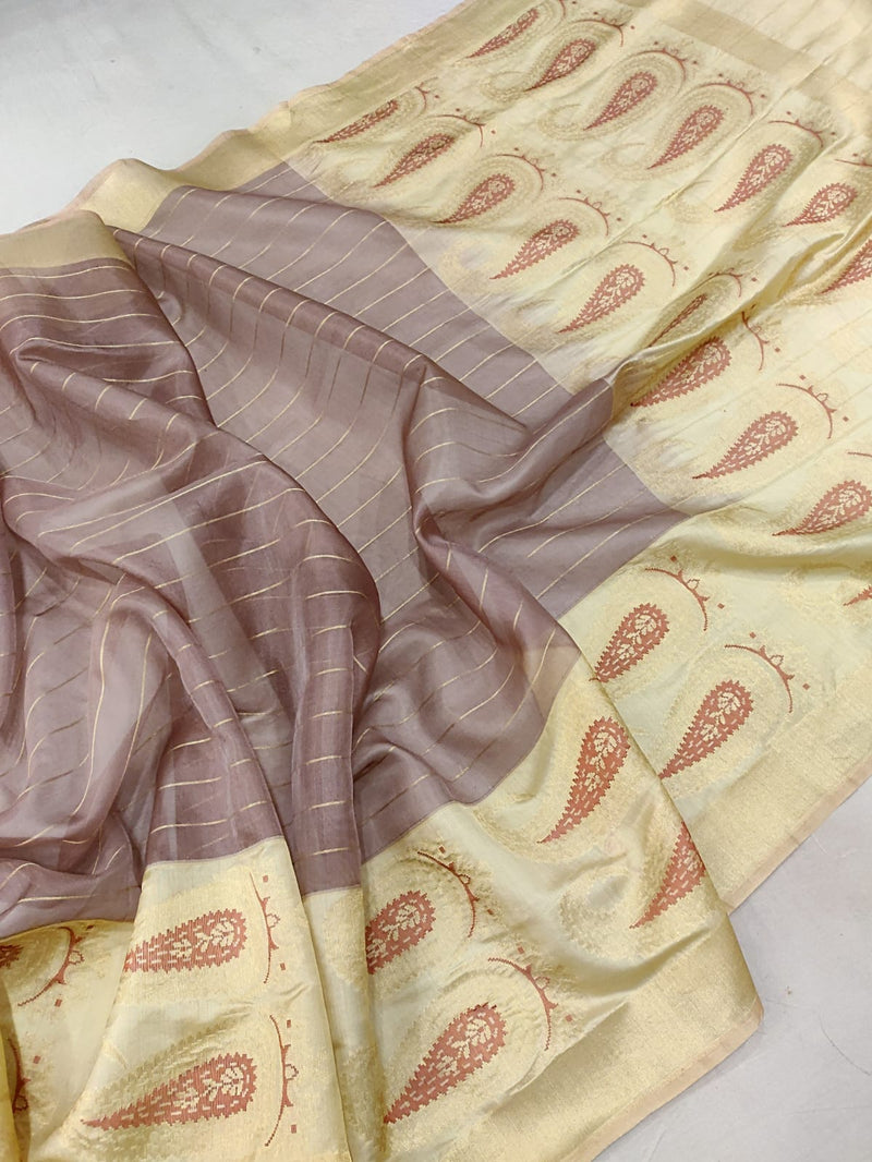 Pure Kora Silk Handwoven Banarasi Saree