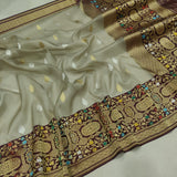 Pure Kora Silk Handwoven Banarasi Saree