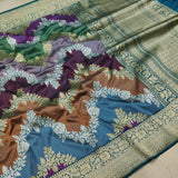 Multicolor Pure Katan Silk Handwoven Banarasi Saree